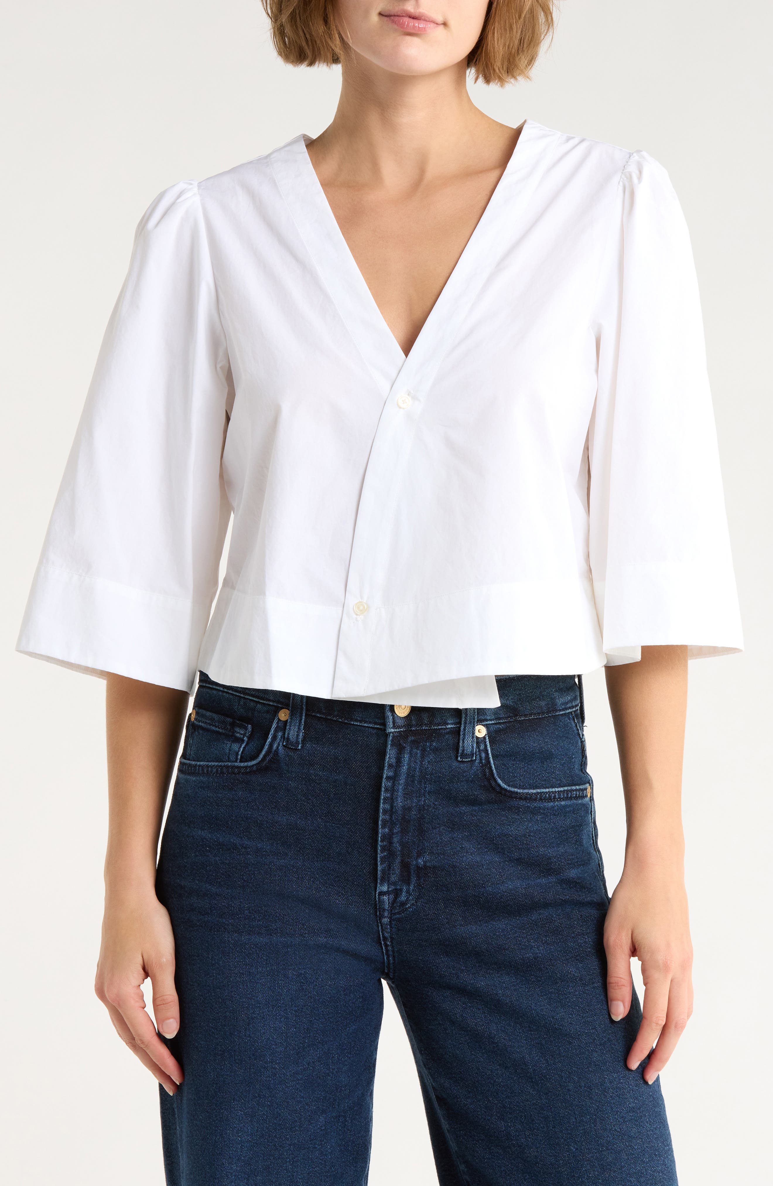 CISSA The Lady Puff Sleeve Wrap Top