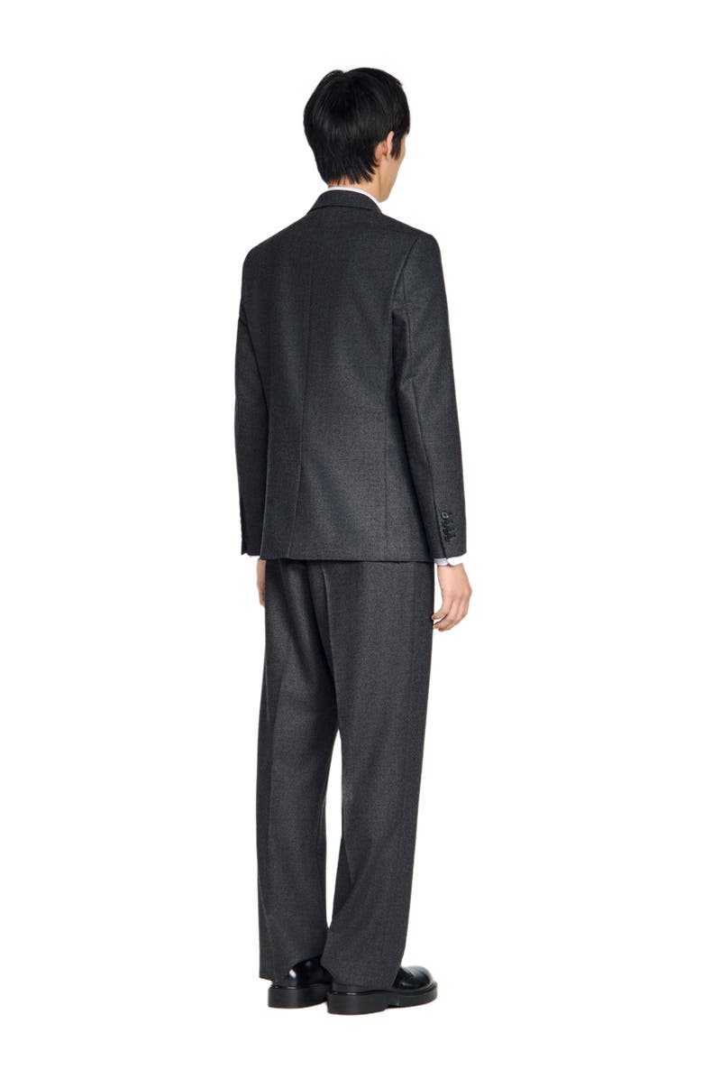 SANDRO Tailored Virgin Wool Suit Jacket, Alternate, color, Heather Charcoal