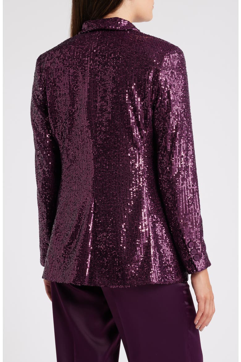 Shawl Collar Sequin Blazer, Alternate, color, DEEP PLUM