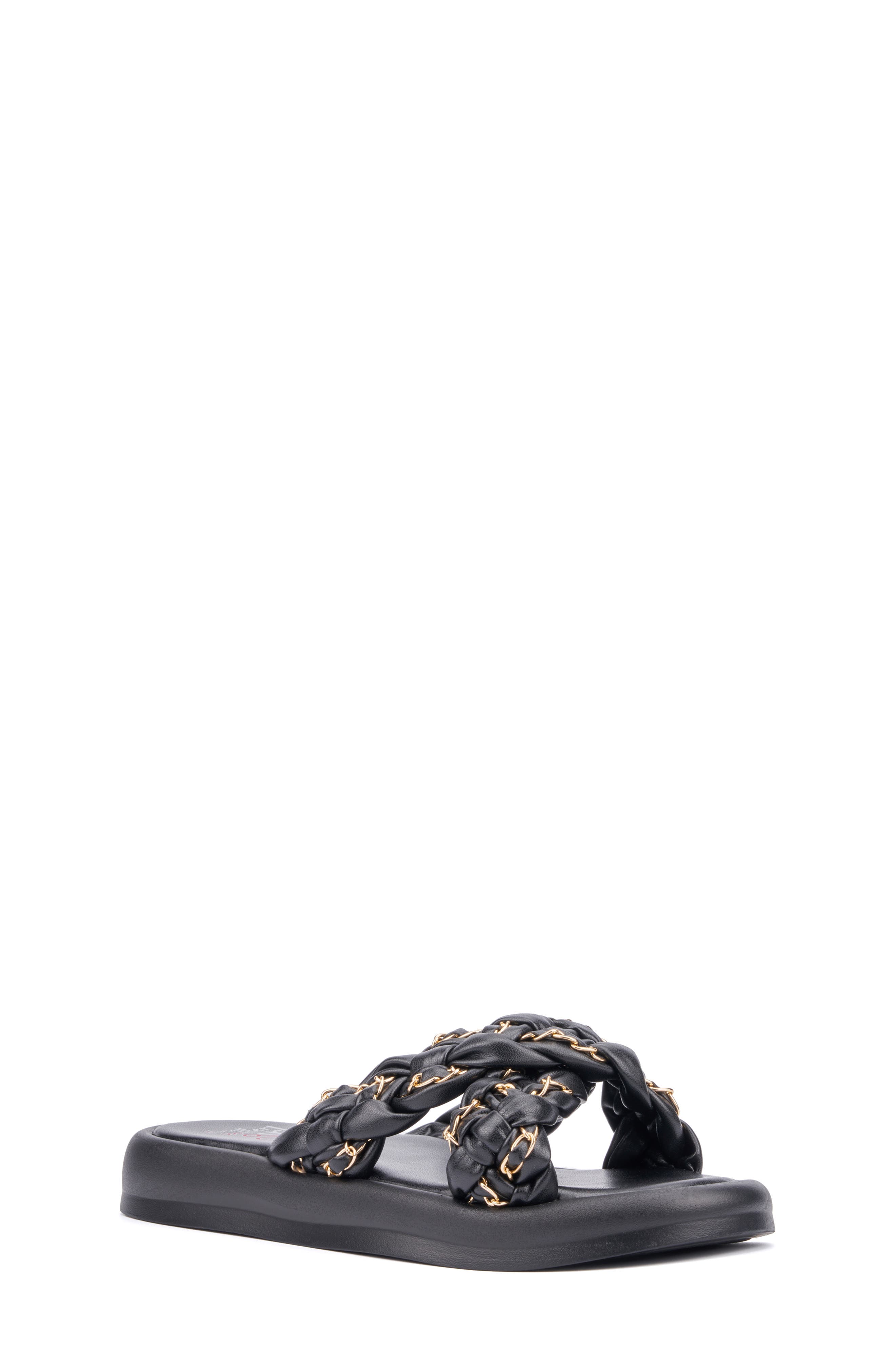 OLIVIA MILLER Kids' Cross Band Slide Sandal, Main, color, 