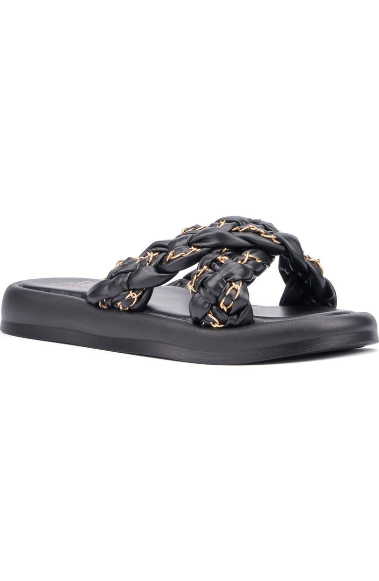 OLIVIA MILLER Kids' Cross Band Slide Sandal, Main, color,