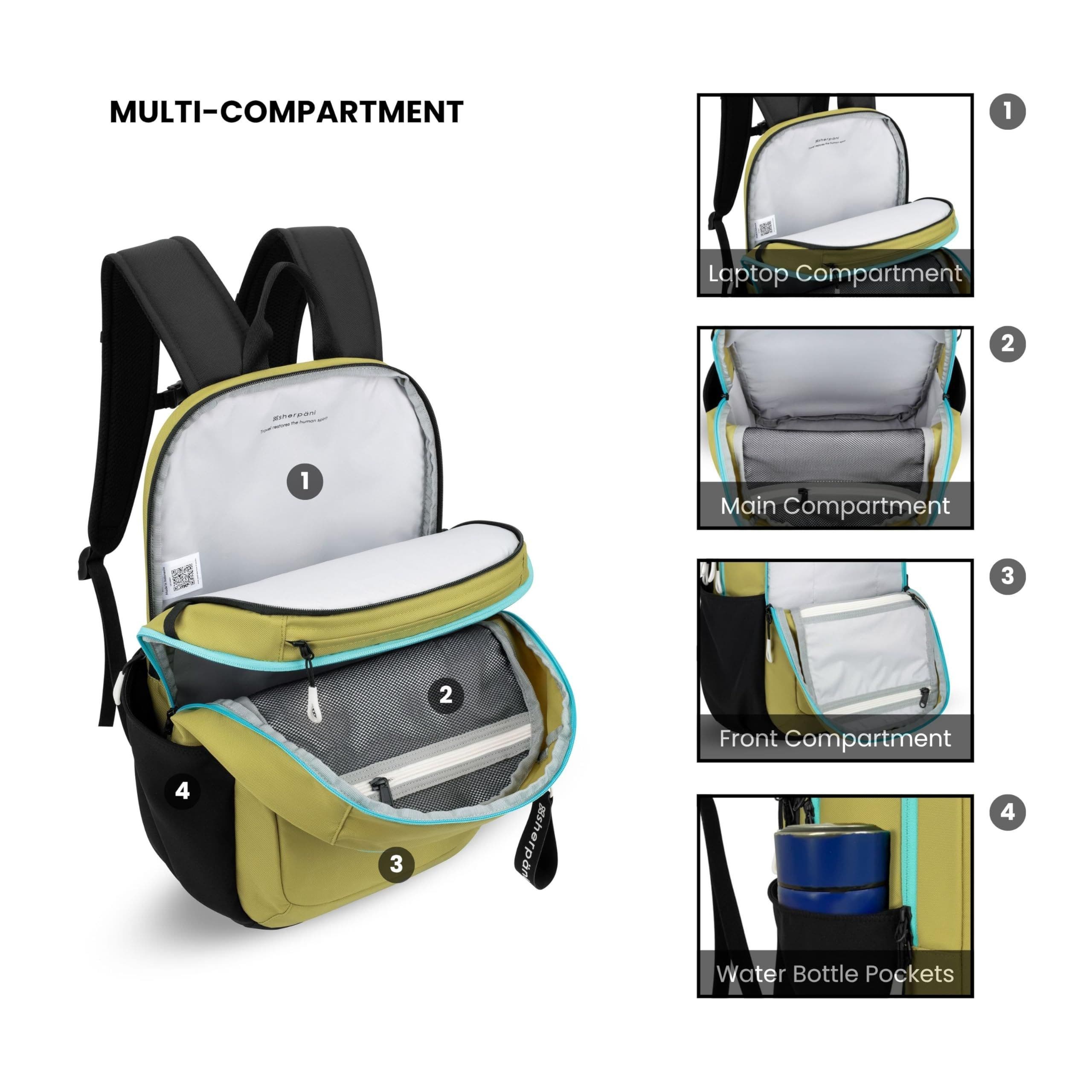 Sherpani Getaway RFID Protection 22L Laptop Backpack, Fits 15 Inch Laptop, Alternate, color, 