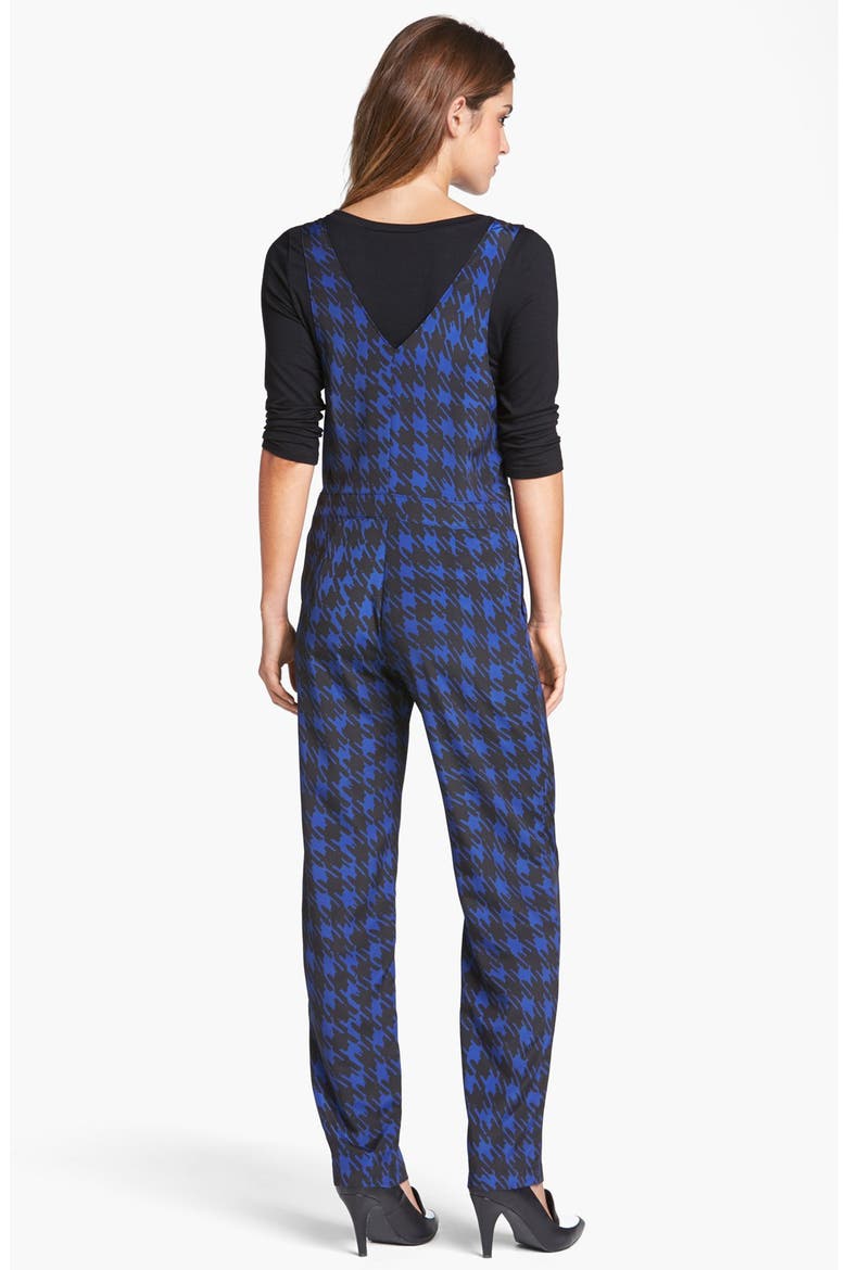 Houndstooth Print Overalls, Alternate, color, NAVY/ BLACK