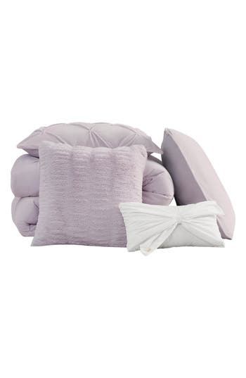 Juicy Couture Kiss 5-piece Pleat Plush Comforter Set In Lavender Purple