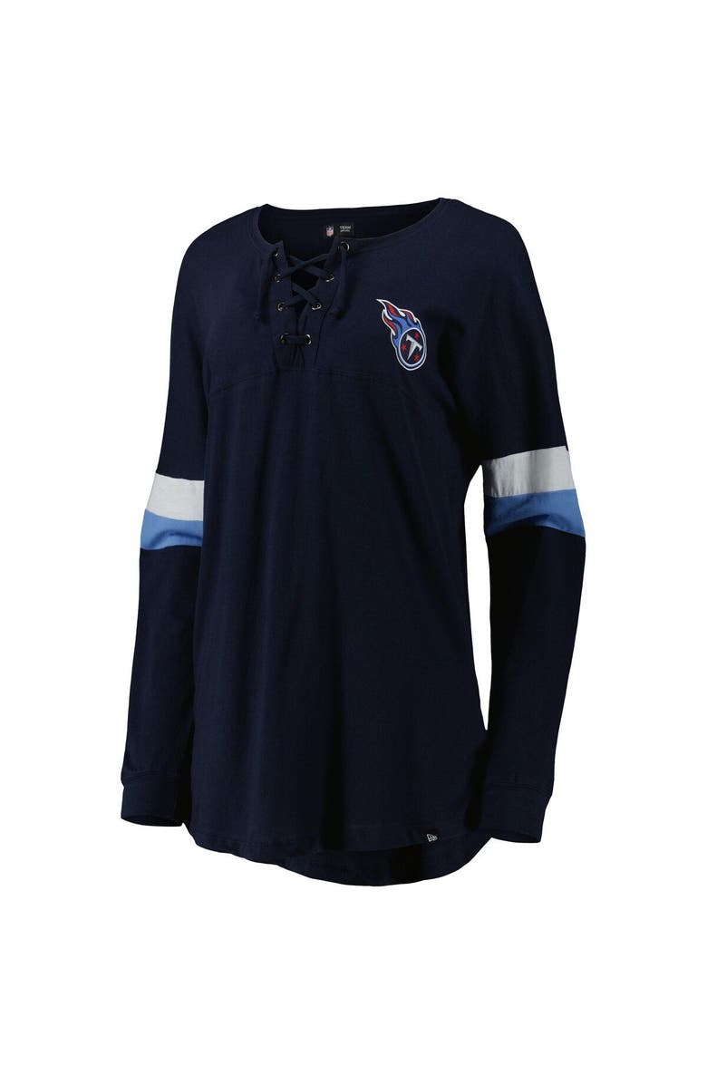 New Era Women's New Era Navy Tennessee Titans Athletic Varsity Lightweight Lace-Up Long Sleeve T-Shirt, Alternate, color, Navy