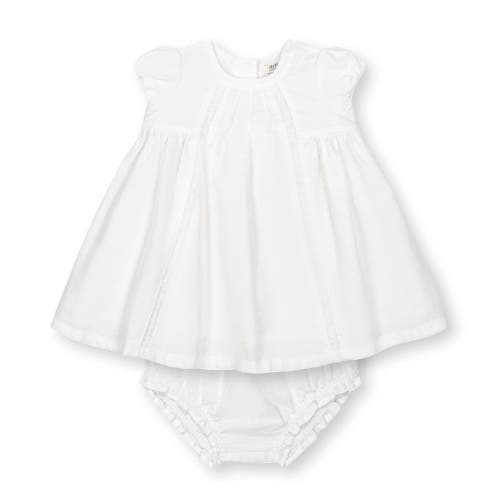 Hope & Henry Baby Special Occasion Linen Pintuck Dress, Infant In Soft White Pintuck