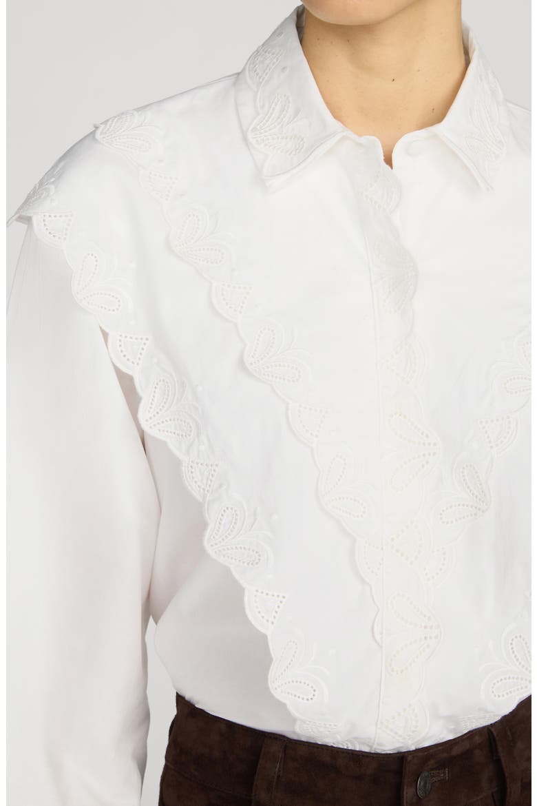 The Poplin Equestrian Cotton Shirt, Alternate, color, WHITE