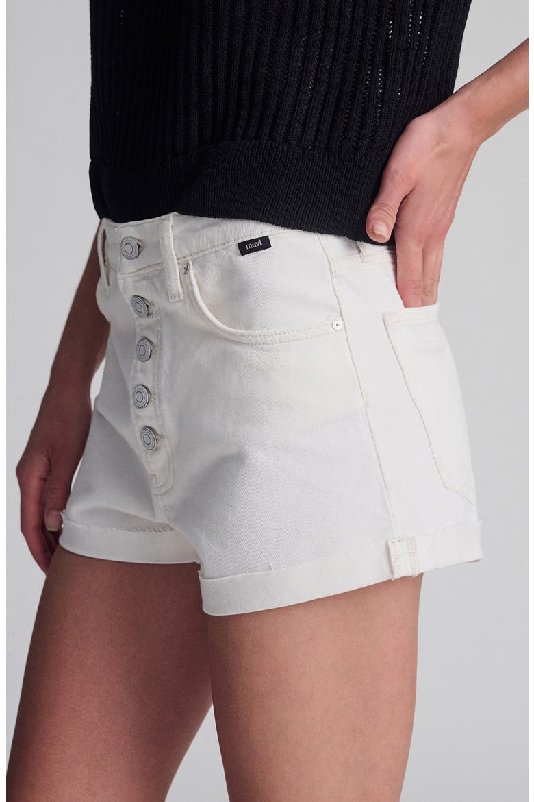 Fiora '90s Cuffed Denim Shorts, Alternate, color, OFF WHITE 90S