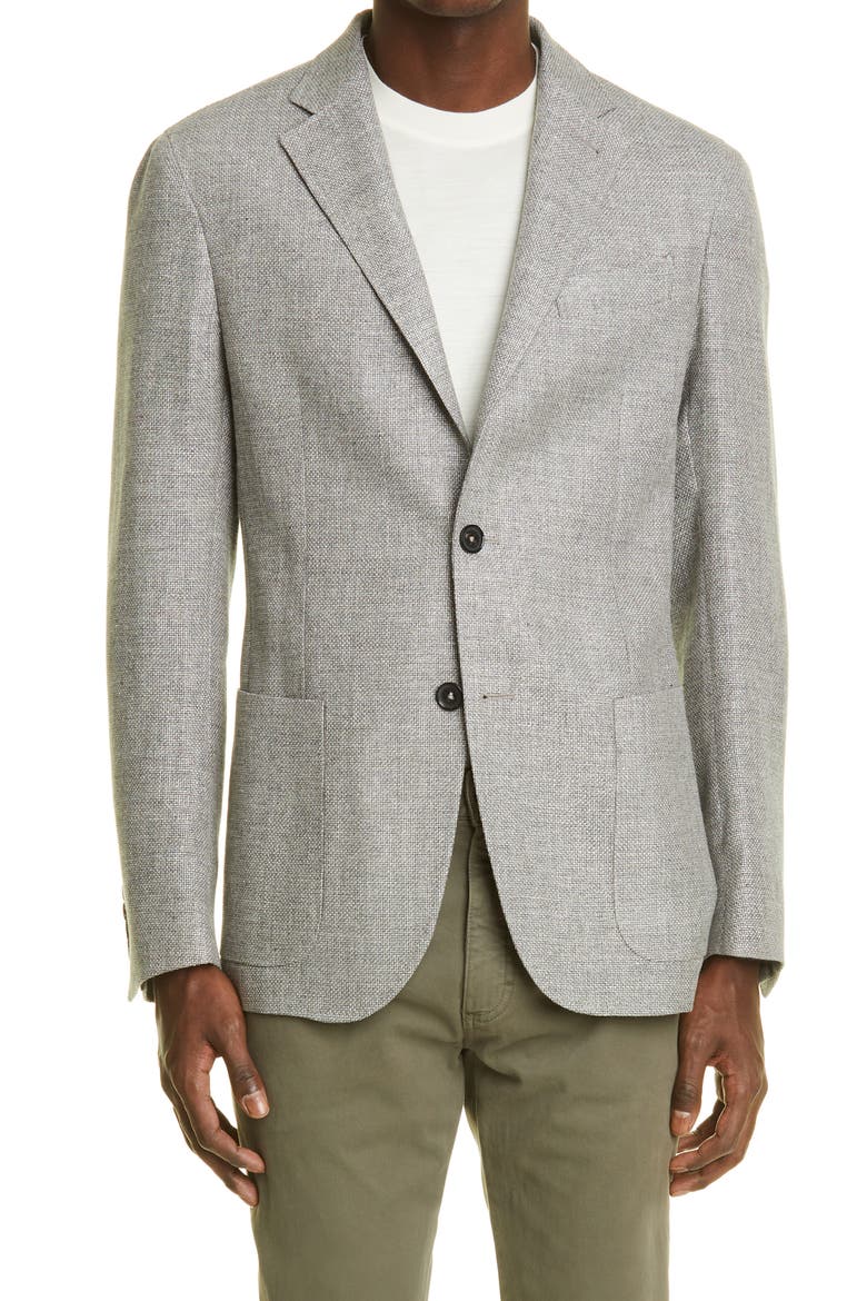 Wool & Linen Sport Coat, Main, color, GREY