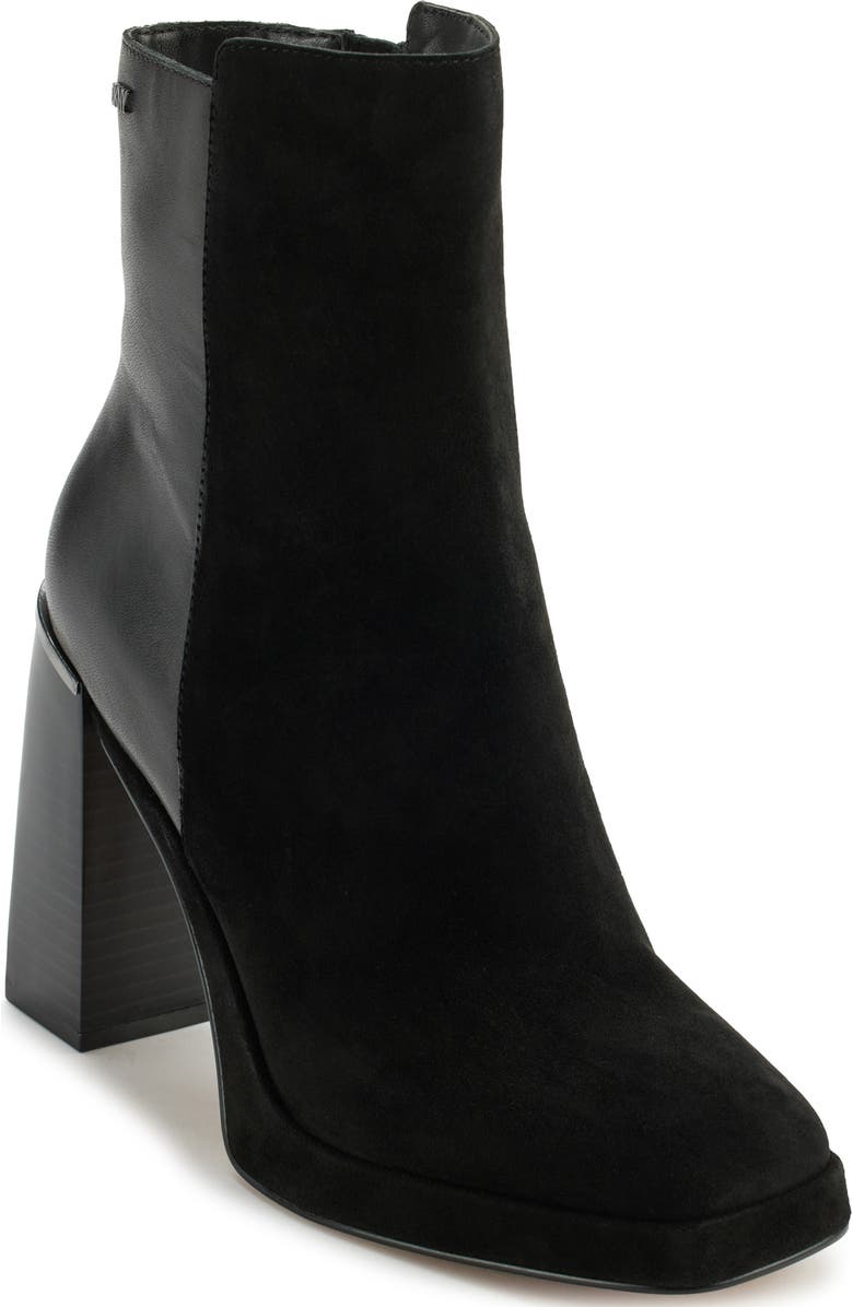 DKNY Felice Square Toe Boot, Main, color, Black