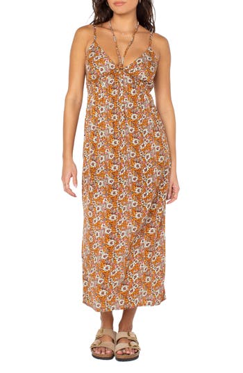 Roxy Sunshine Crush Floral Midi Dress in Lilas Desert Ditsy at Nordstrom Rack, Size Medium