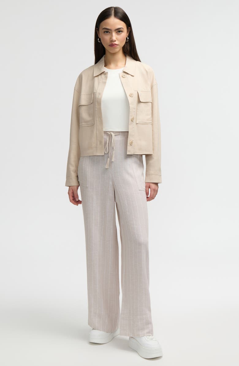 NVLT Wide Leg Pants, Alternate, color, Natural White Pinstripe