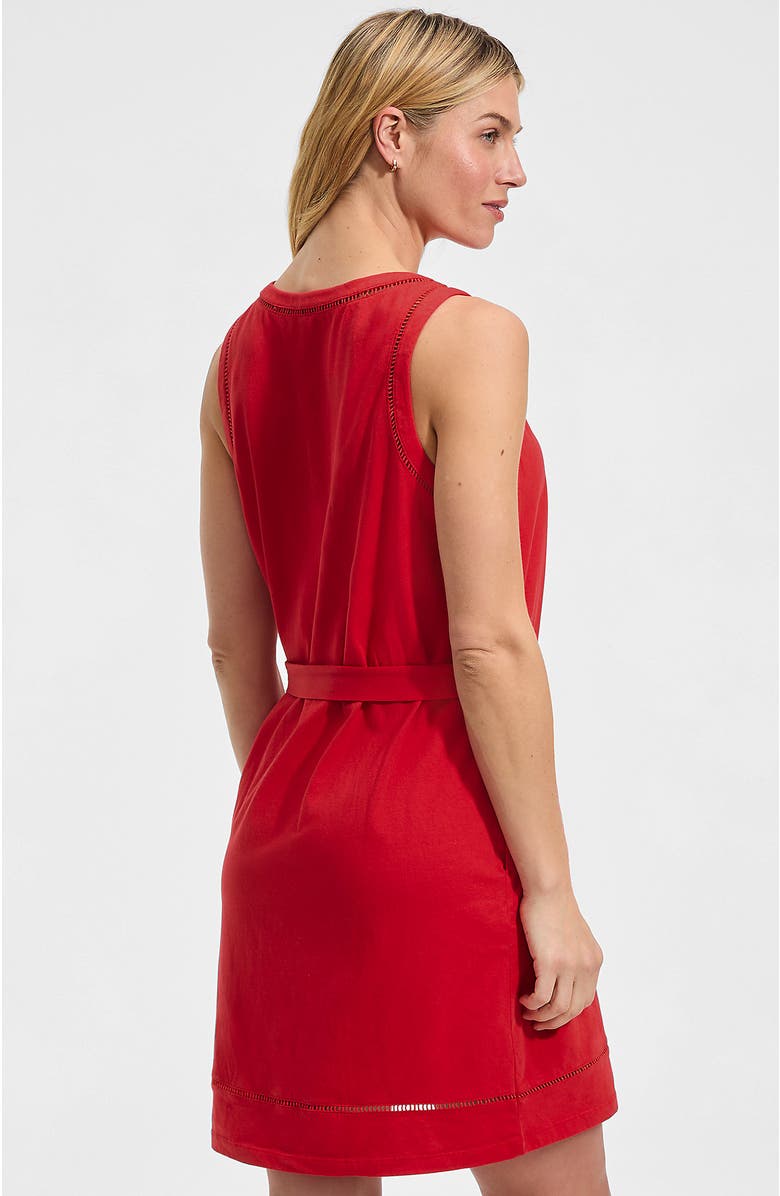 Lands' End Cotton Jersey Crew Neck Sleeveless Shift Dress, Alternate, color, Compass Red
