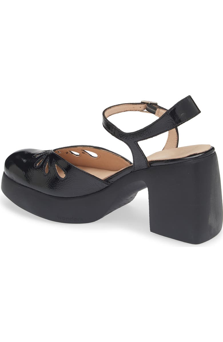 Wonders Ankle Strap Platform Pump, Alternate, color, Lack Black