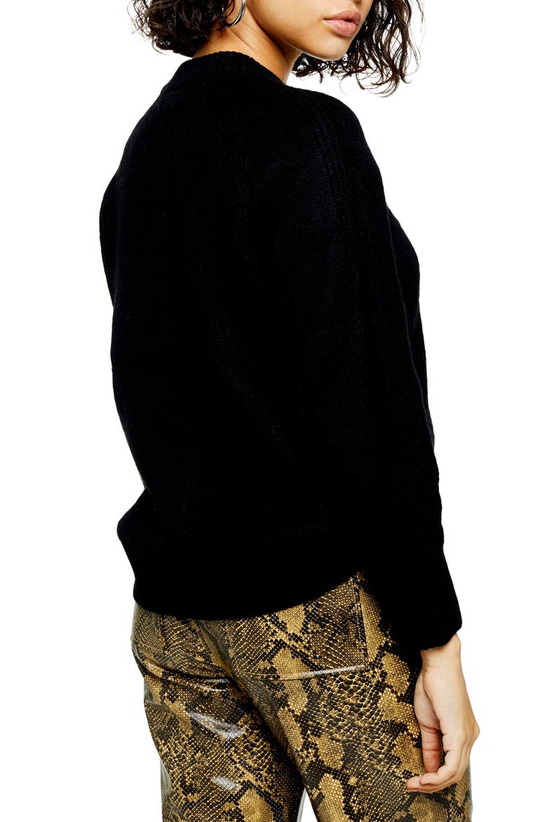 Crewneck Sweater, Alternate, color, BLACK