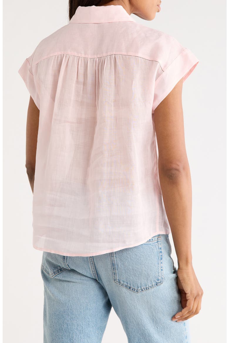 Embroidered Cap Sleeve Top, Alternate, color, SOFT PINK