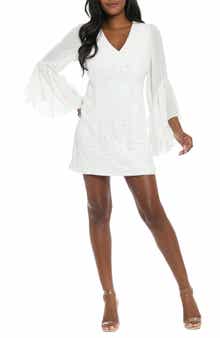 Ivy + Blu Sheer Long Sleeve Sequin Mindress