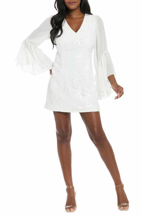Ivy + Blu Sheer Long Sleeve Sequin Mindress