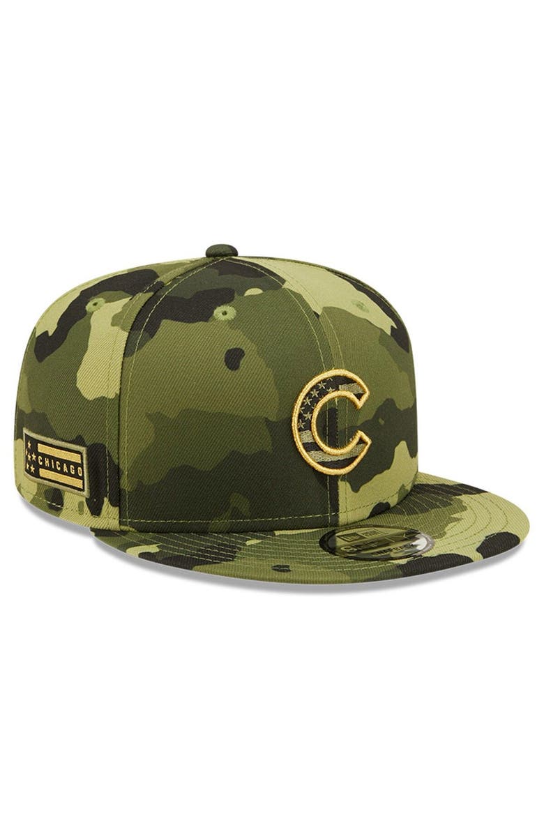 New Era Men's New Era Camo Chicago Cubs 2022 Armed Forces Day 9FIFTY Snapback Adjustable Hat, Main, color, 