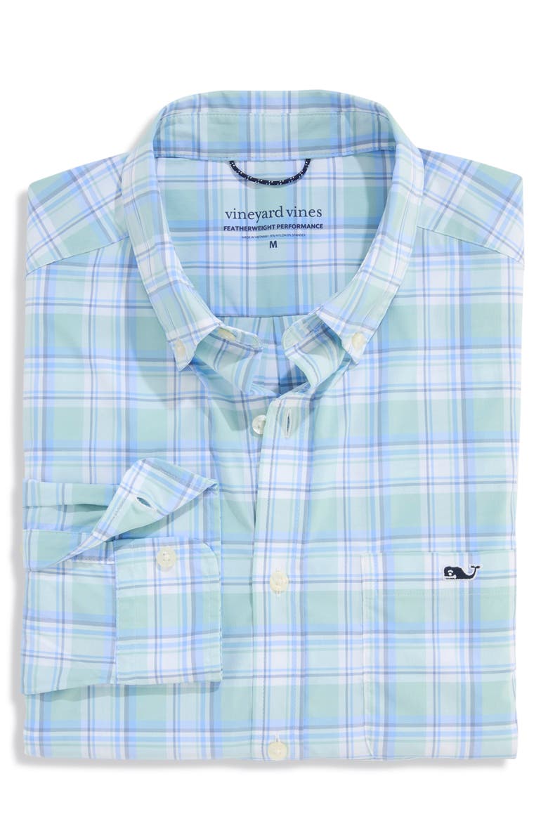 vineyard vines Long Point Plaid Featherweight Performance Button-Down Shirt, Alternate, color, 