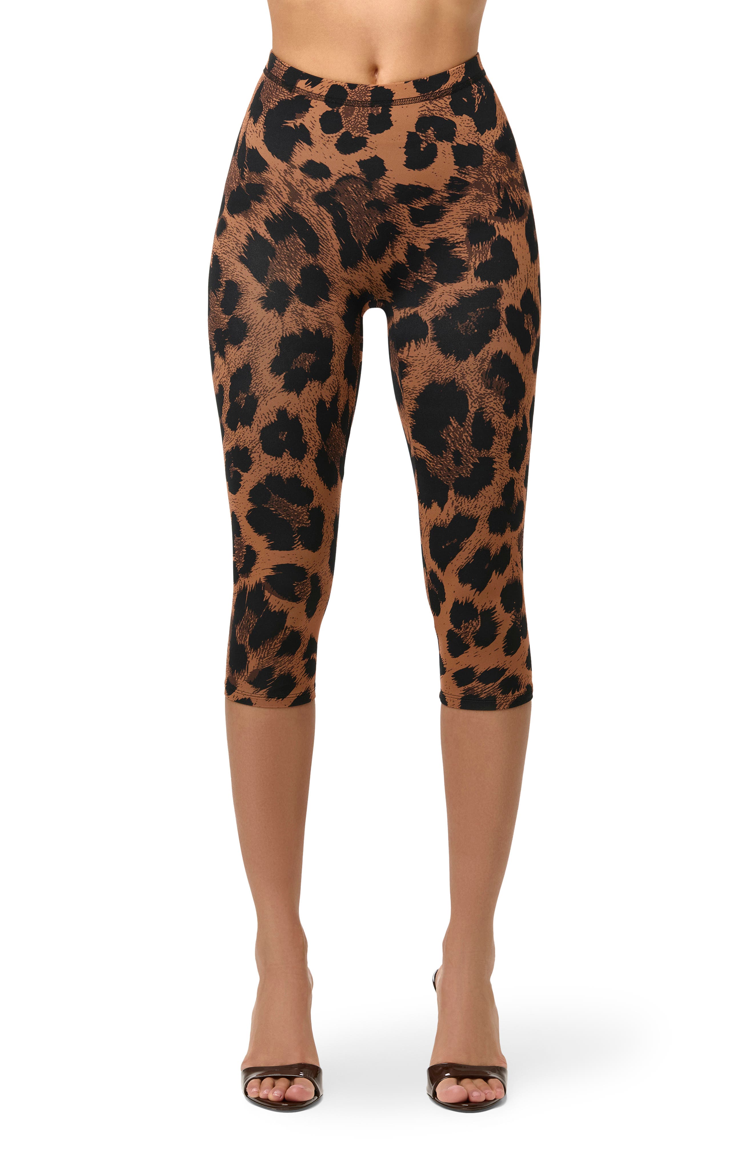 Naked Print High Waist Capri Leggings