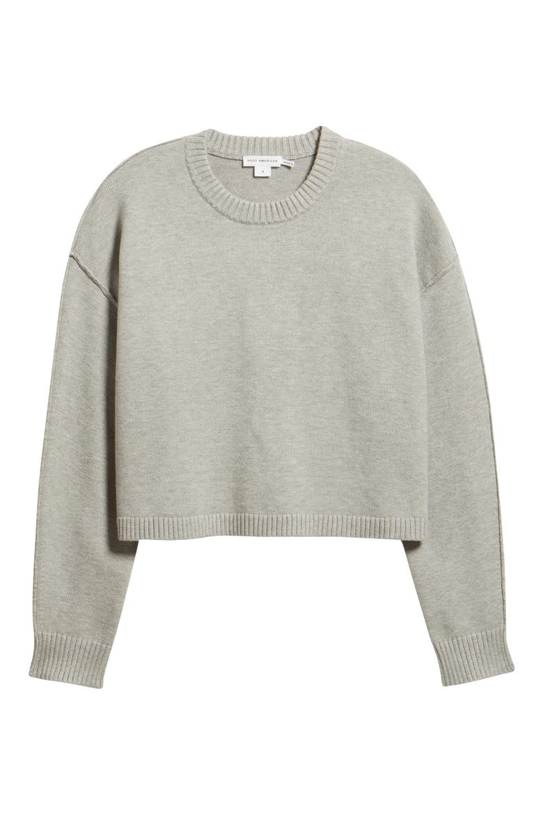 Cozy Crewneck Sweater, Alternate, color, MELANGE GREY