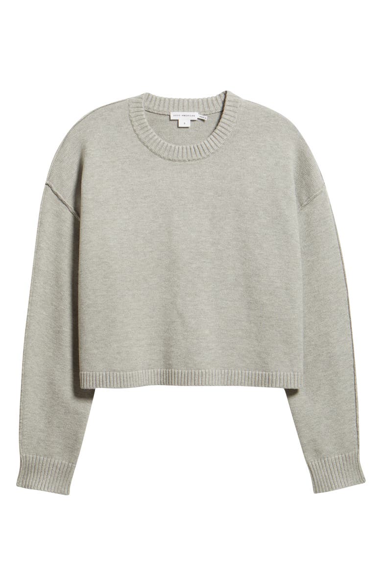 Good American Cozy Crewneck Sweater, Alternate, color, Melange Grey