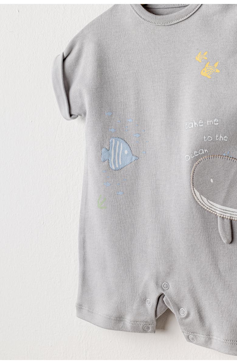 Andy Wawa Happy Ocean Whale Romper, Alternate, color,