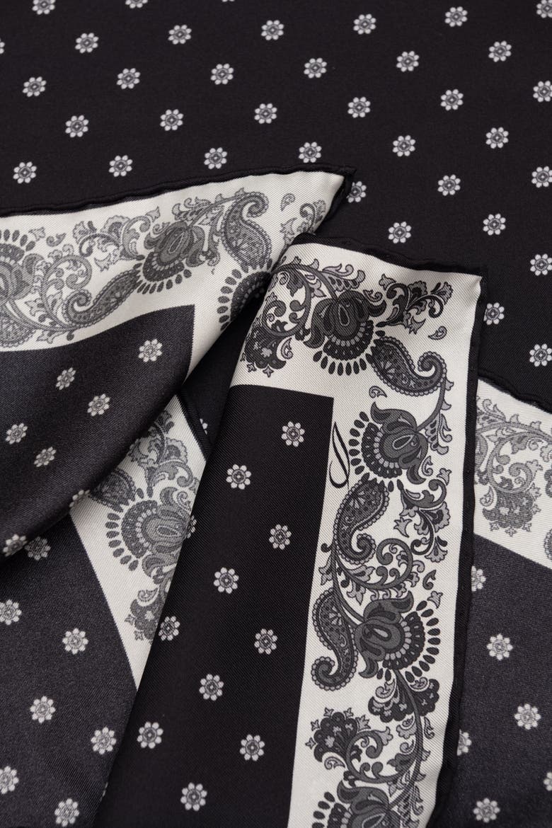 Diego - Silk Neckerchief for Men, Alternate, color, Black