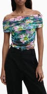 Desigual Off the Shoulder Stretch Mesh Top