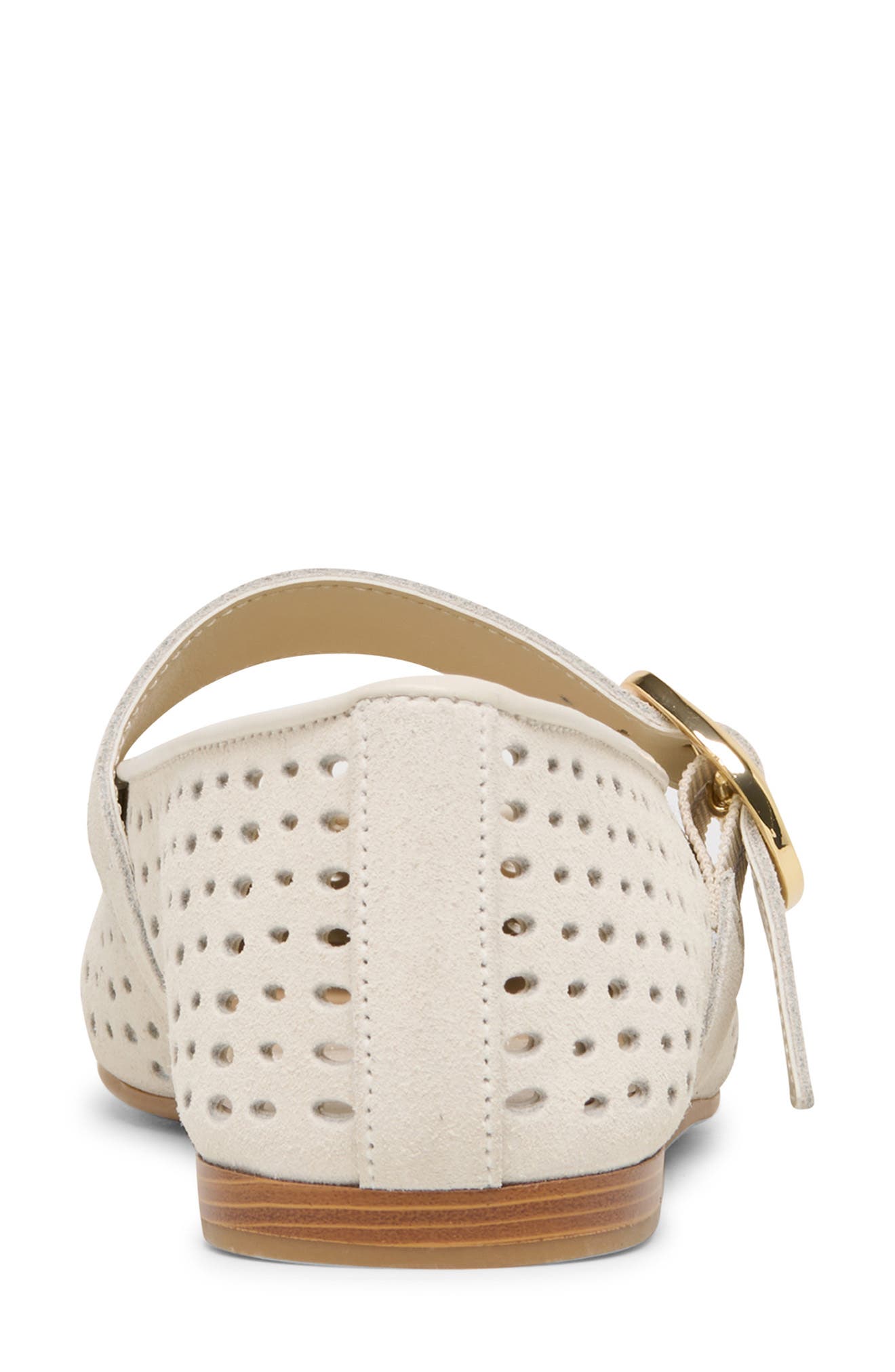 Dolce Vita Brooke Flat, Alternate, color, Creme Perforated Suede