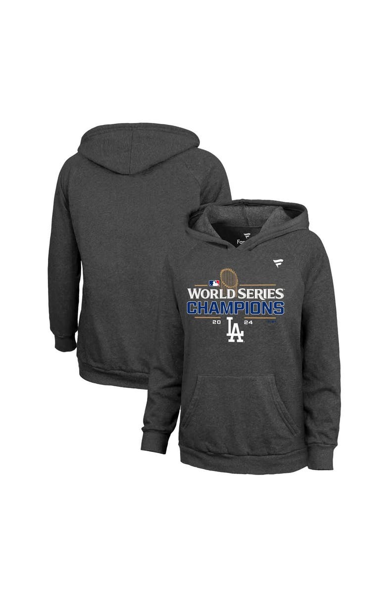 FANATICS Women's Fanatics Charcoal Los Angeles Dodgers 2024 World Series Champions Locker Room Pullover Hoodie, Alternate, color, 