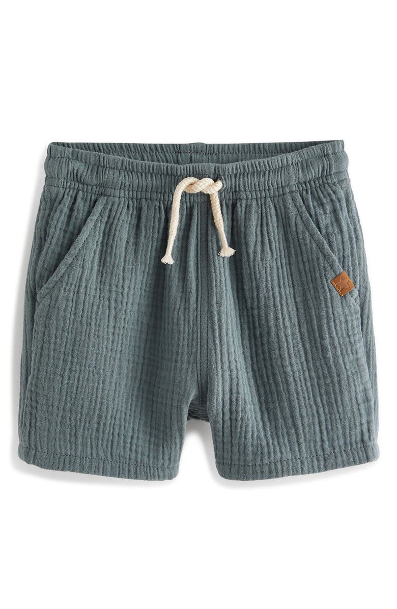 NEXT Kids' Cotton Gauze Drawstring Shorts, Main, color, Blue