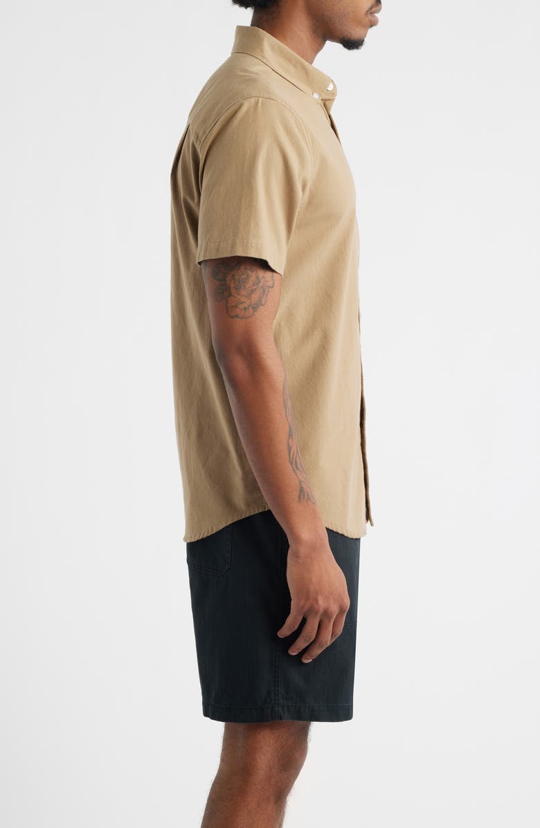 Brixton Sanford Short Sleeve Oxford Button-Down Shirt, Alternate, color, Khaki