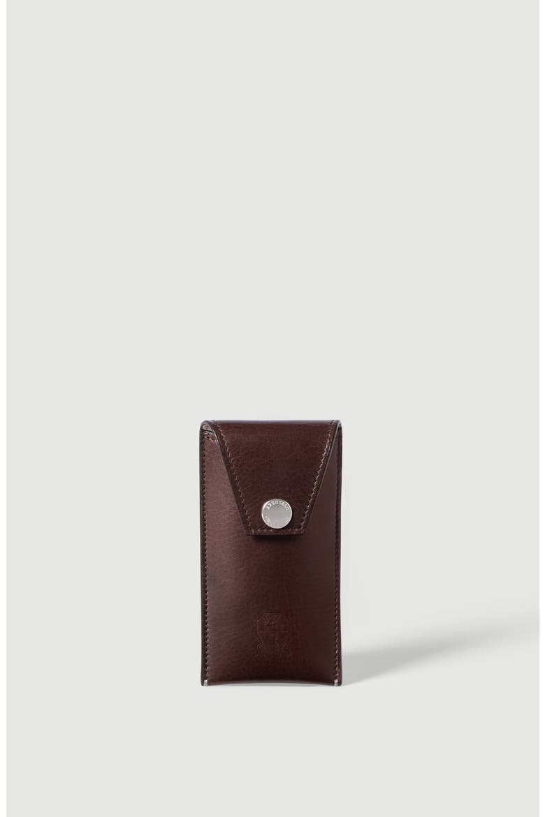 Grained leather watch holder, Main, color, Brown