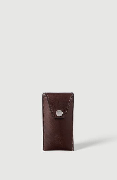 Grained leather watch holder