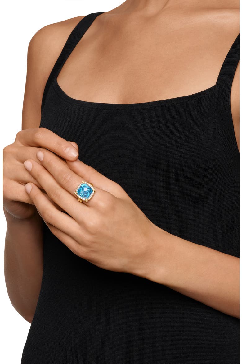 Chatelaine® Pavé Bezel Ring, Alternate, color, 18K YELLOW GOLD
