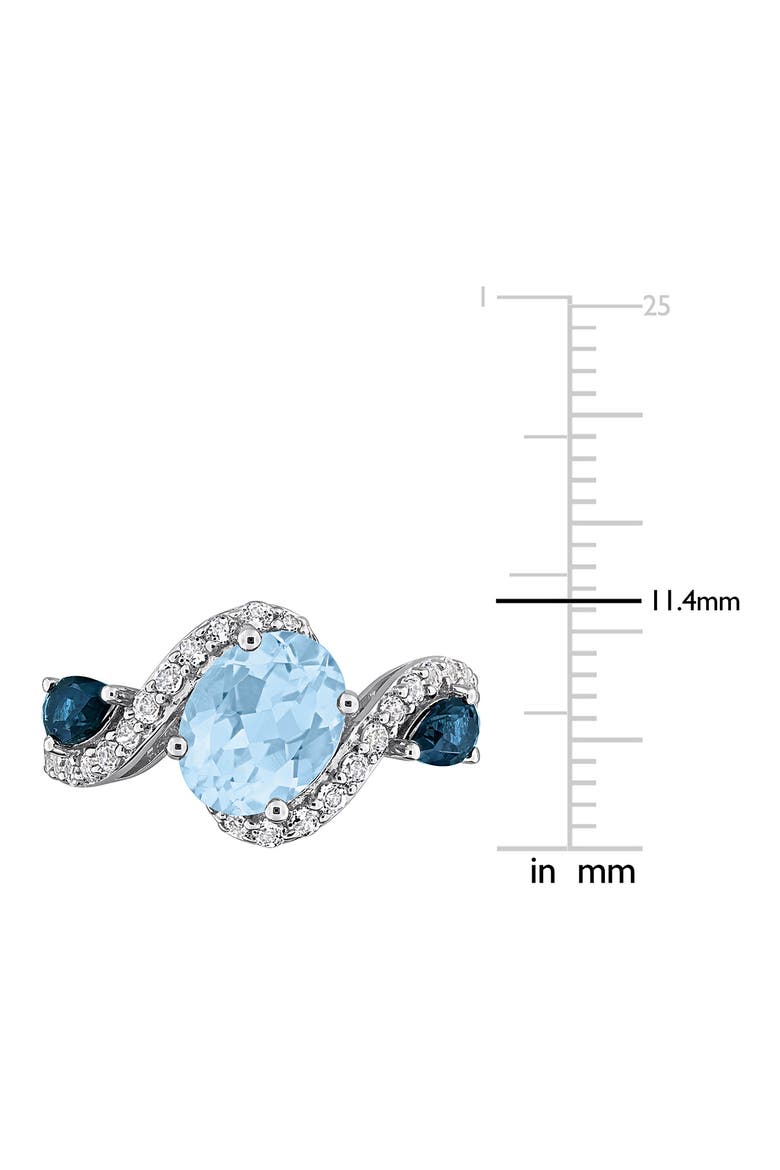 Sky Blue Topaz, London Blue Topaz & Lab Created Sapphire Ring, Alternate, color, BLUE
