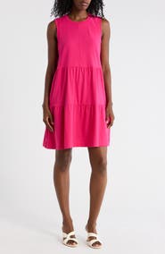 DKNY Crewneck Tiered Dress