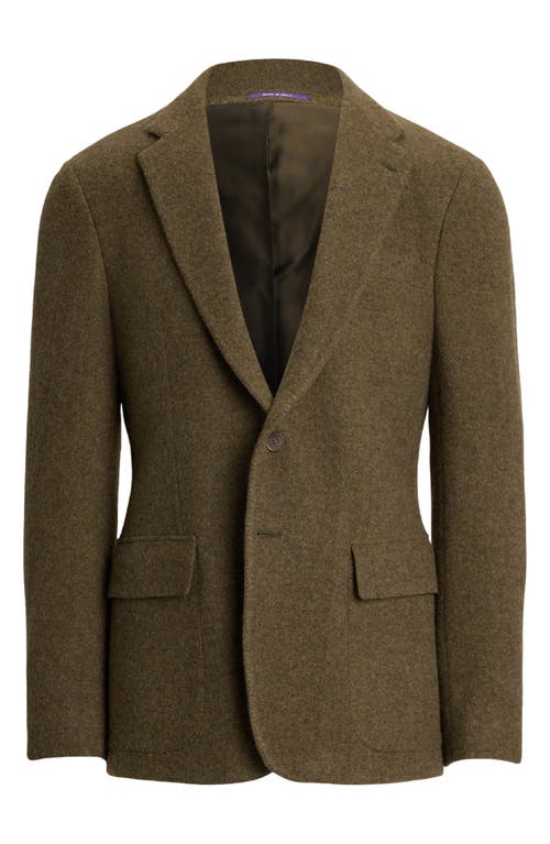 Ralph Lauren Textured Single-breasted Blazer In Green