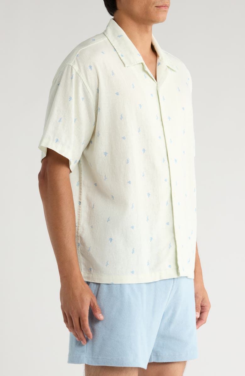 Museum of Peace & Quiet Doves Cotton Camp Shirt, Alternate, color, White