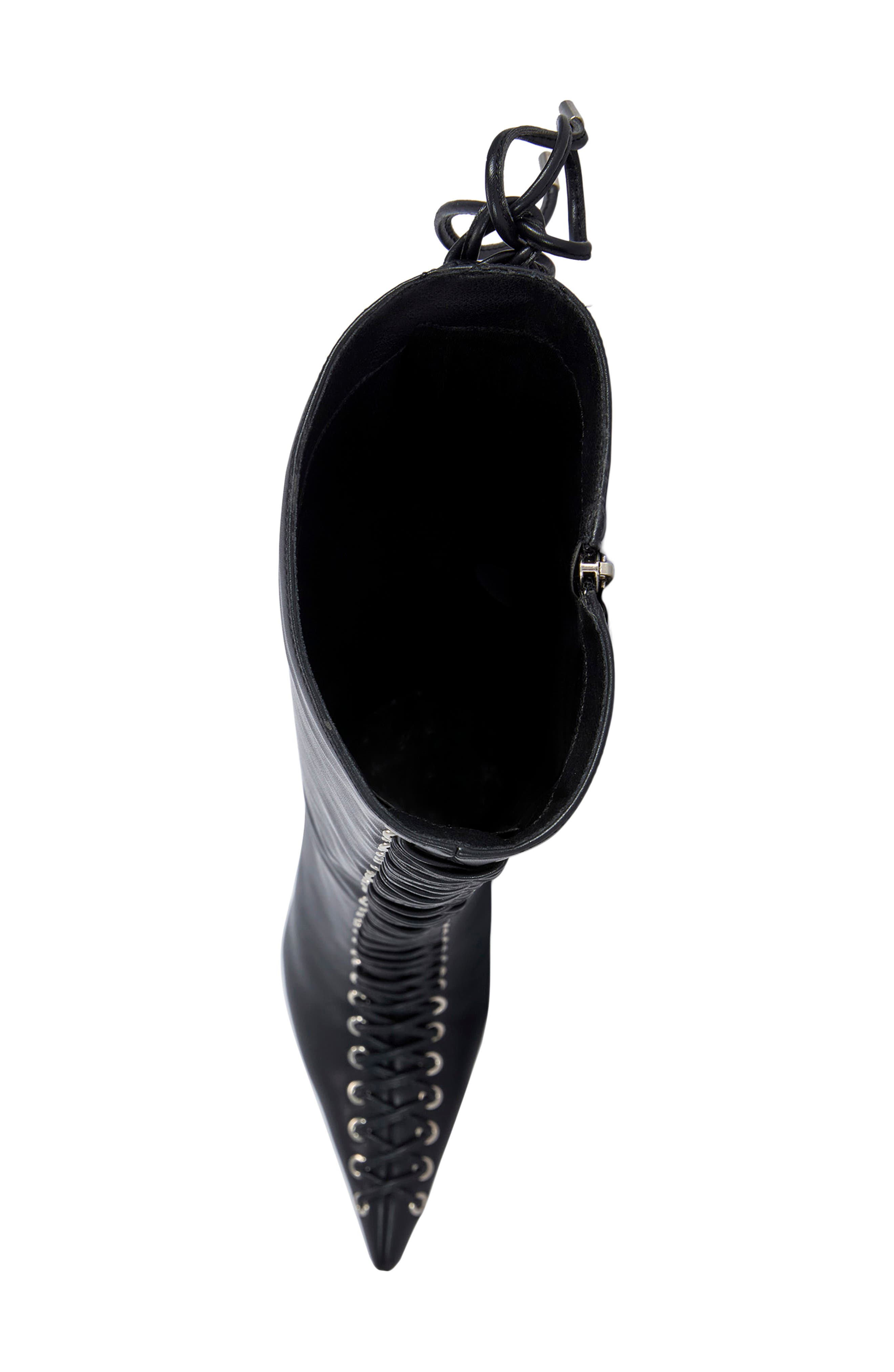 Thaumus Pointed Toe Knee High Wedge Boot, Alternate, color, BLACK