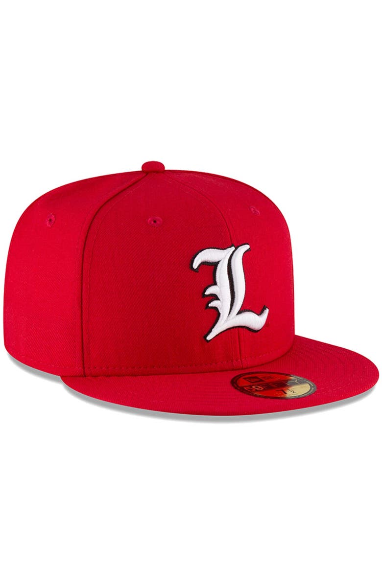 New Era Men's New Era Red Louisville Cardinals Basic 59FIFTY Fitted Hat, Alternate, color,