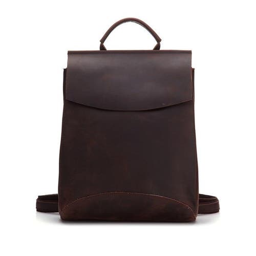 Steel Horse Leather The Gyda Backpack | Vintage Leather Travel Backpack In Dark Brown
