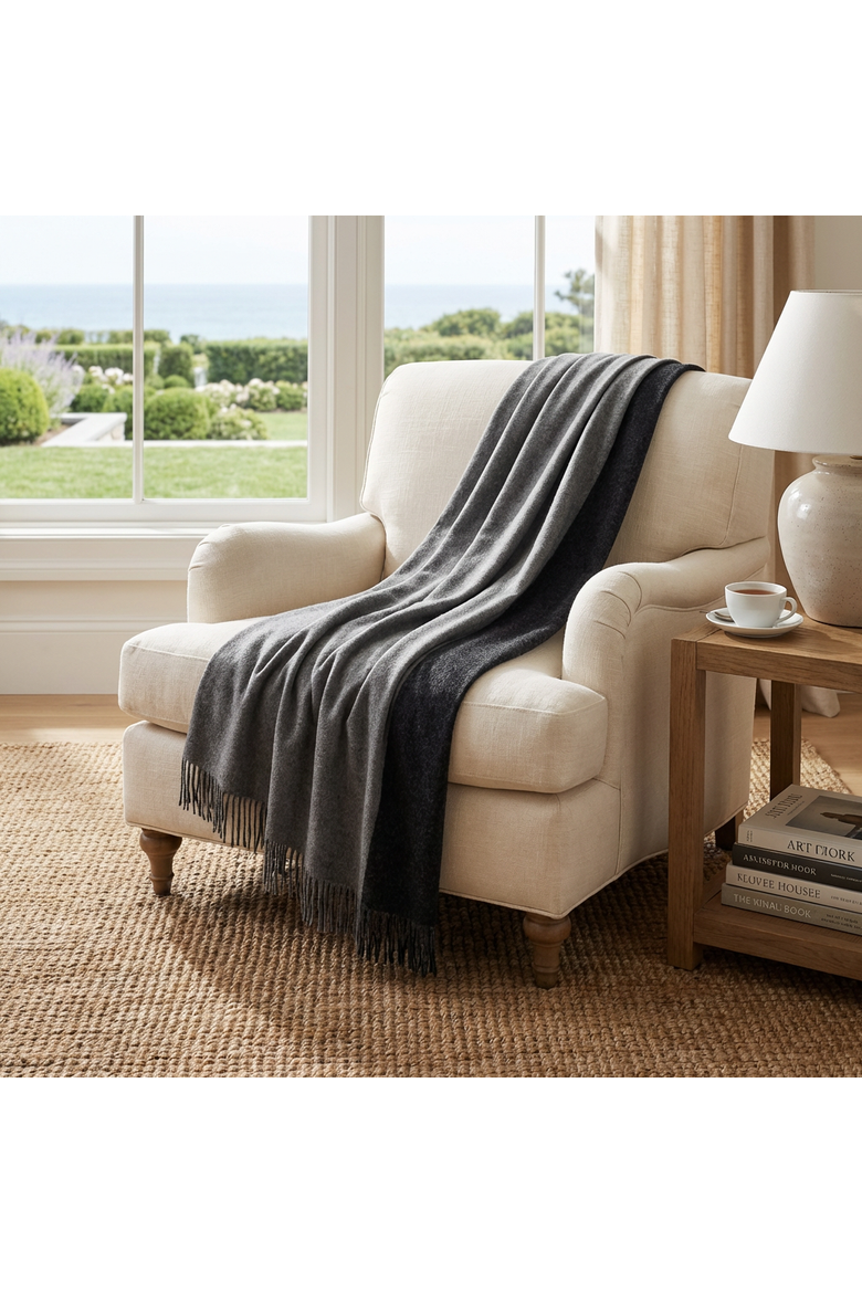 Highland Tweeds Reversible Double Cloth Throw, Alternate, color, Silver/Grey