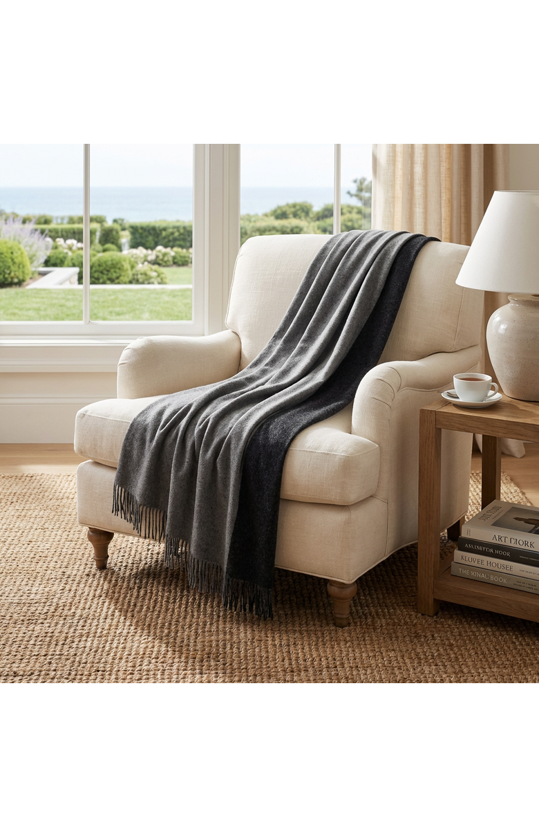 Prince of Scots Highland Tweeds Reversible Double Cloth Throw, Alternate, color, Silver/Grey