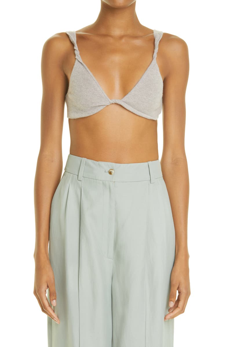 LOULOU DE SAISON Loulou Studio Twist Cashmere Bra, Main, color,