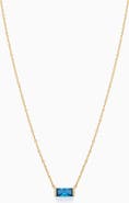 Oradina 14K Gold Fresco Baguette Pendant Necklace