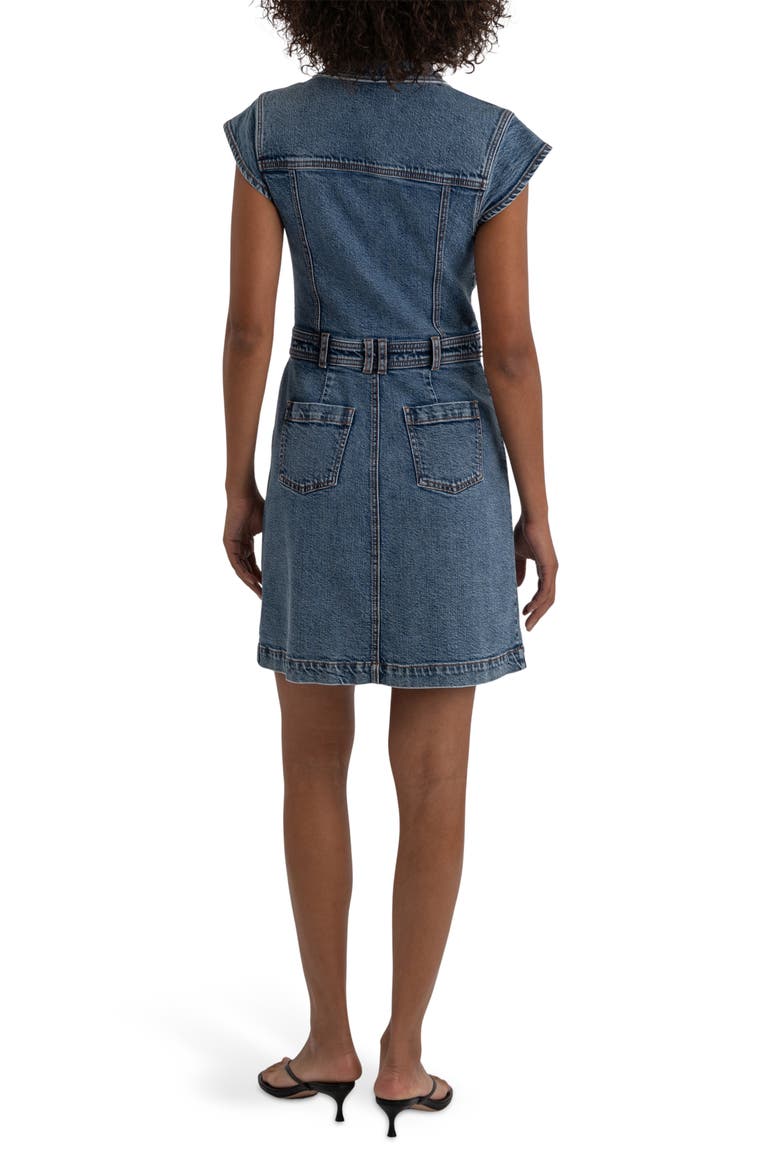 kut from the kloth sleeveless denim dress Ruth Denim Dress in Smiling Wash