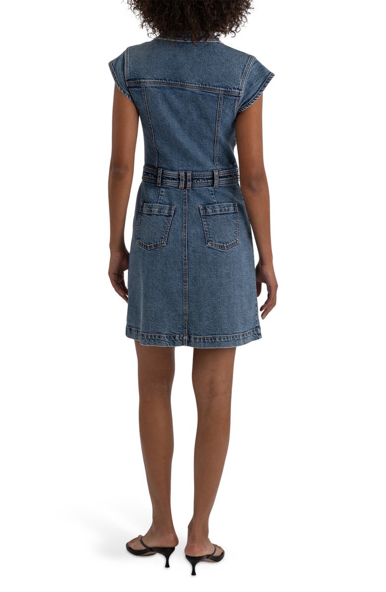KUT from the Kloth Button-Up Denim Dress, Alternate, color, Smiling